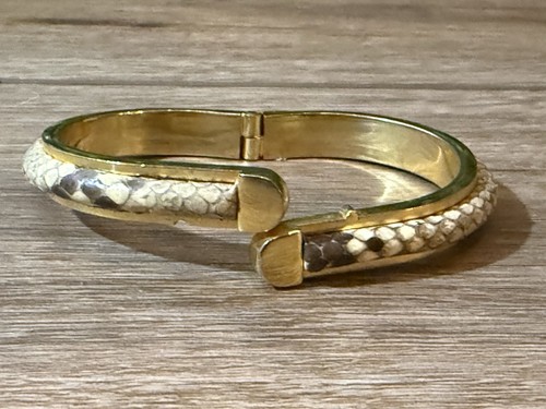 Gold tone genuine snakeskin - tone,