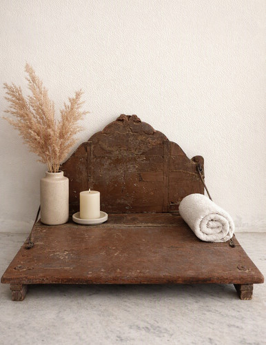 Antique carved wooden bench - carved,