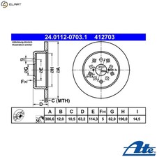 2x BRAKE DISC 24.0112-0703.1