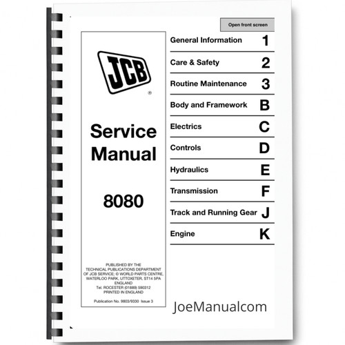 Jcb 8080 excavator service - jcb,