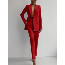 Women's Suit Set Long Pants Ensemble Fashionable Office Wear