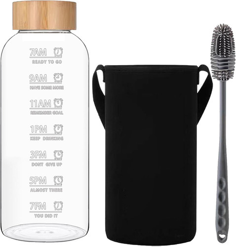 Glass water bottle litre - bottle,