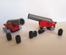 LEGO 2 X CANNONS WITH AMMO AND RED BASES