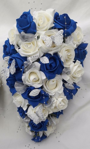 Wedding flowers ivory blue - flowers, ivory/blue
