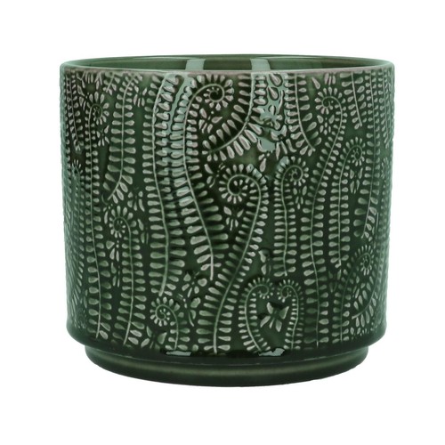 Dark green plant pot - dark,