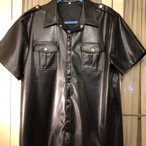 Mens black leather - leather, look