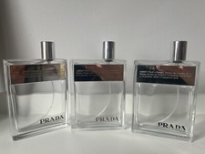 3 x PRADA MENS AMBER POUR HOMME 100ml EMPTY BOTTLES