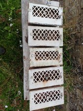 5 Matching Reclaimed Antique Cast Iron Air Vents 5" X 10" Approx