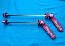 Ringle twister Skewer Set Front Rear Ti QR Red Quick Release 100 135 Vintage MTB