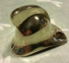 Miniature brass fire helmet ornament 