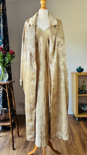Vintage bhs peignoir set gold - vintage,