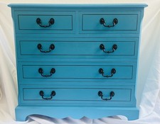 Vintage Teal And Yellow Chest