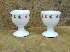 Lindt Footed Stand Egg Cups with Lindt Bunny Gilt Design X2