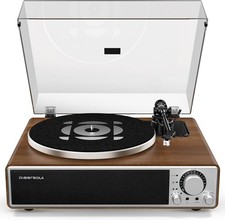 All-In-One Vinyl Record Player, Bluetooth Turntable with Built in Speakers Phono