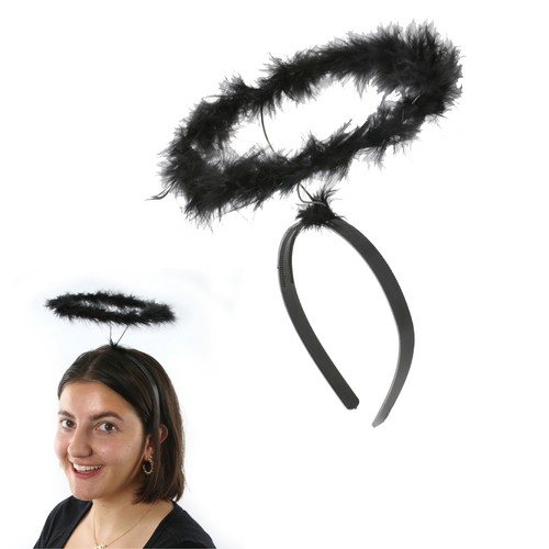 Ladies black angel halo - ladies,