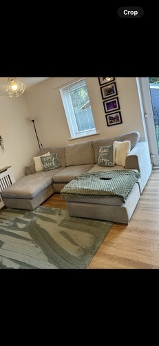Dfs grey fabric - dfs, sofa