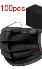 BLACK DISPOSABLE FACE MASKS