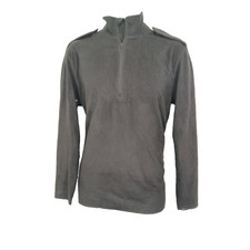 Microfleece 1/4 Zip Top Black Police Security Work Wear Outdoor Uniform Fleece