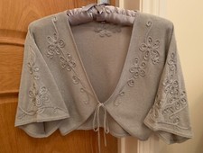 Phase Eight Silver Grey Bolero Shrug Sparkle Size 8