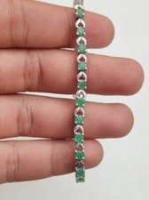 Natural Emerald Bracelet Sterling Silver