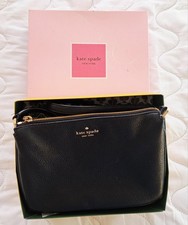 Kate Spade Leila, Triple Compartment Bag, Black Pebble Leather.