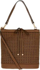 Monsoon Wonder Weave Bucket Bag Brown Bnwt Faux Leather
