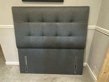Tall grey double bed size headboard 