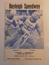 RAYLEIGH SPEEDWAY 1971 OFFICIAL PROGRAMME v BIRMINGHAM. 18th JULY. 15th MEETING