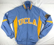 VTG Majestic UCLA Jacket Mens Medium Blue Puffer Coat Varsity Heavy Fleece Lined
