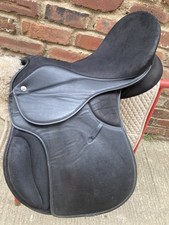 17.5"Thorowgood Griffin Black XW Synthetic Jumping Saddle VGC Suede type Seat