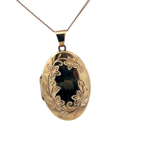 9ct yellow gold - locket, pendant