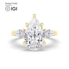 Pear Diamond Trilogy Ring 18k