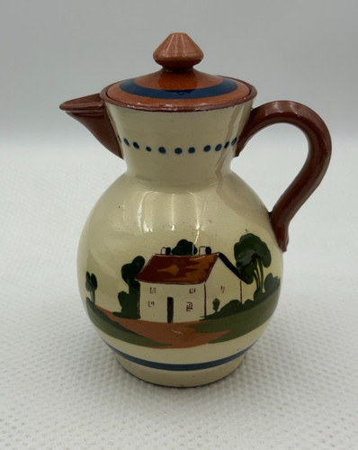 Devon mottoware teapot jug - devon, or