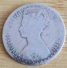 Silver VICTORIA GOTHIC FLORIN 1871 Die29 