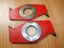 2 Vintage Spindle Moulder 1/4" Groove Cutter Saw 6" Diameter 1 1/4" Bore