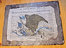 1976 Declaration Independence Bicentennial 16" Roof Tile Slate Stone Flagstone