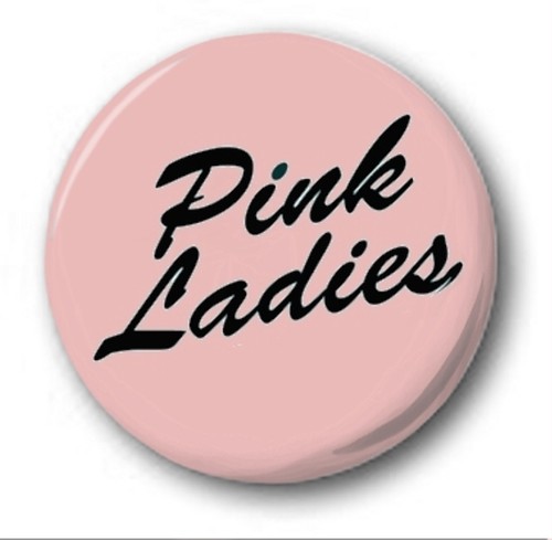 Pink ladies 25mm button - ladies,