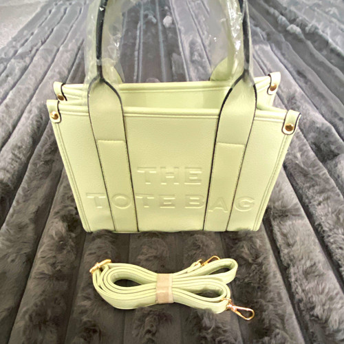 Green faux leather tote bag - faux,