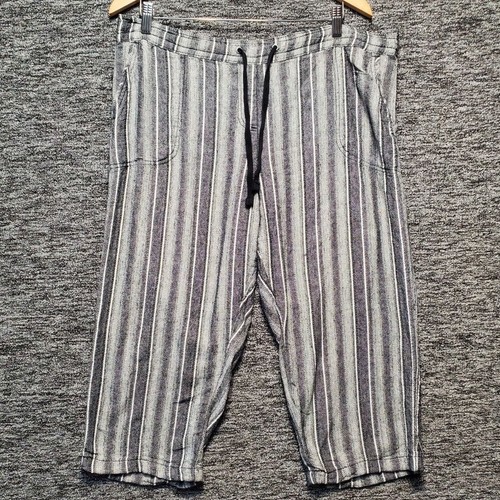Dash linen blend striped capri - linen,
