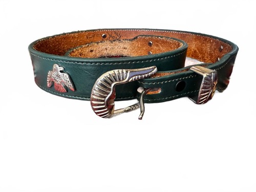 Vintage green leather - green,