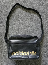Adidas Originals Airline Black/Gold Shoulder Bag W68179 Unisex Trefoil Messenger
