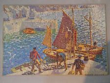 VINTAGE - GWR JIG-SAW PUZZLE - CORNWALL - PREPARING FOR A CATCH - 3PLY WOOD