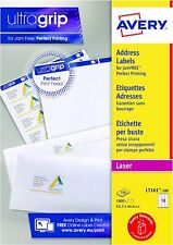 Genuine Avery L7161 Multipurpose Laser Labels 63.5 x 46.6 mm - 18 per sheet