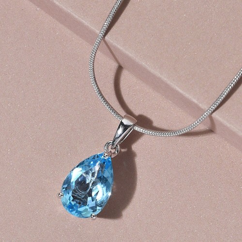 Genuine blue topaz pendant - genuine,