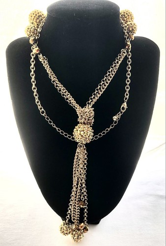 Chunky long drop necklace - y,