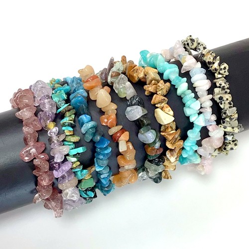 Gemstone chips bracelet - gemstone, 7.5"