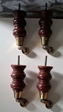 Wood & Brass Furniture Sofa Chair  Turned Castor Legs for Sofa Chair