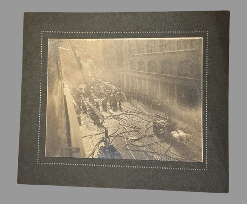 Antique fire scene - scene, photograph