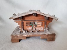 Vintage Wood Swiss Chalet Cottage Music Box, Working Musical Movement, Jura Song