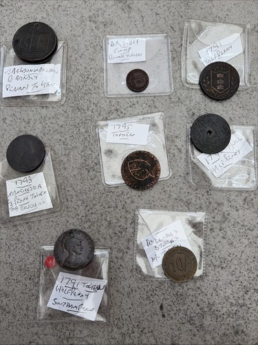 Antique tokens mostly - tokens, 18th